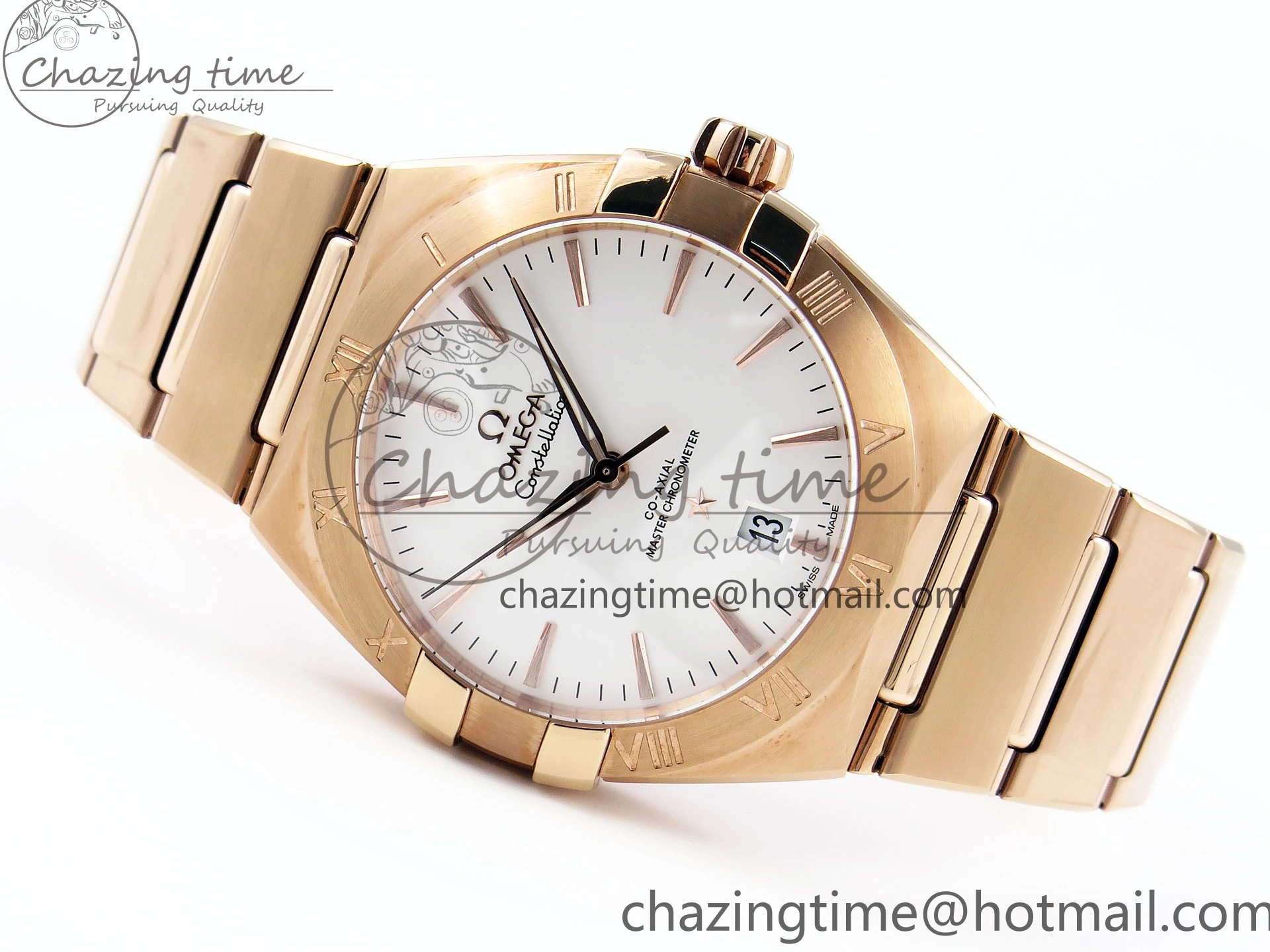 0202 DailyWear Constellation 39mm RG ASWF 1:1 Best Edition White Dial on RG Bracelet A 7781